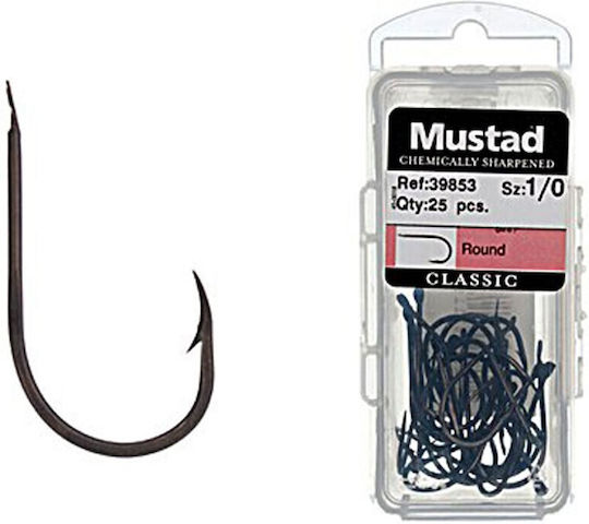 Mustad 39853-br Bent Extra Short Bronze-Brown Hooks No 3 50pcs
