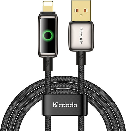 Mcdodo Редовна USB-A към Lightning кабел 18W Черен 1.2м (CA-6590)
