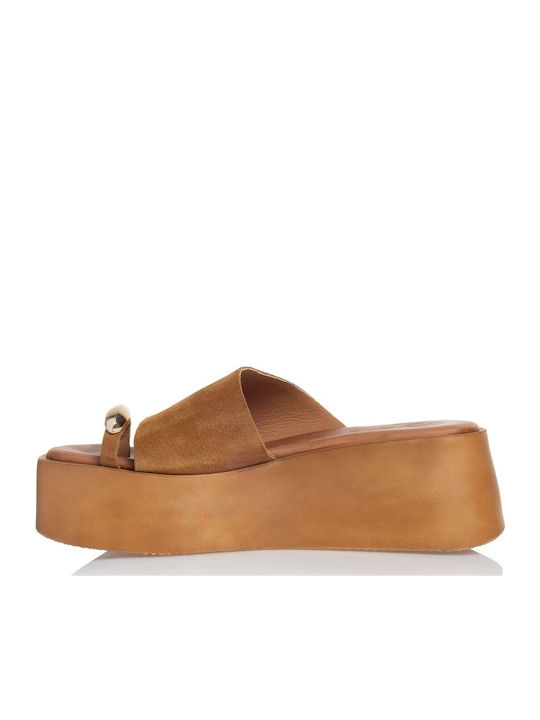 Damenplattformen Tabac Braun