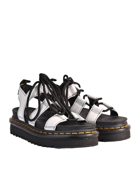 Nartilla Leather Women's Flat Sandals in White Color