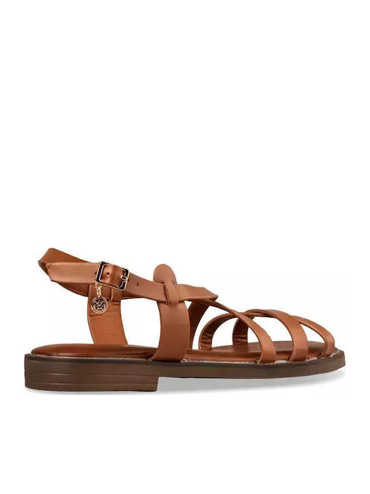 Women's Flat Sandals in Brown Color