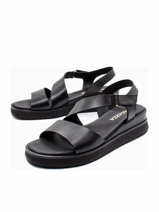 Damen Flache Sandalen Schwarz