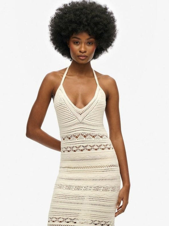 Tassel Summer Midi Knitted White Dress