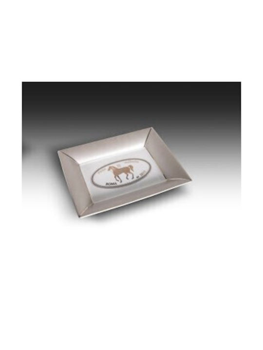 Fendi Ashtray Porcelain Silver White Size 20x16x3cm Code afsvu1