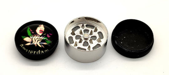 Grinder GR3469 Râșniță de tutun metalică cu 3 straturi și sită, diametru 28mm GR3469