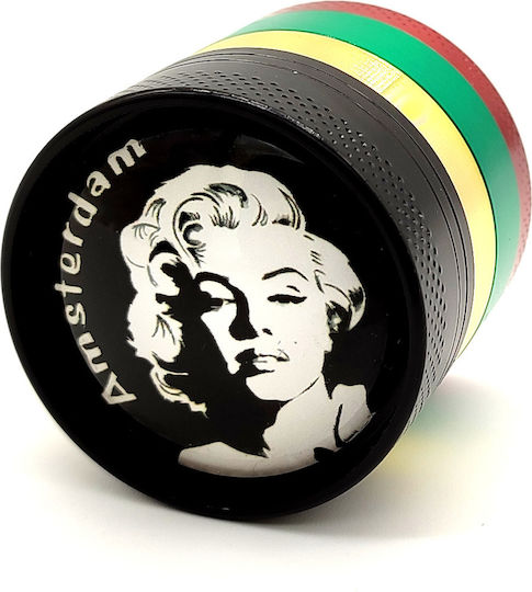 Grinder Μεταλλικος Τριφτης Καπνου 4 Επιπεδων Marilyn Σιτα Gr2049