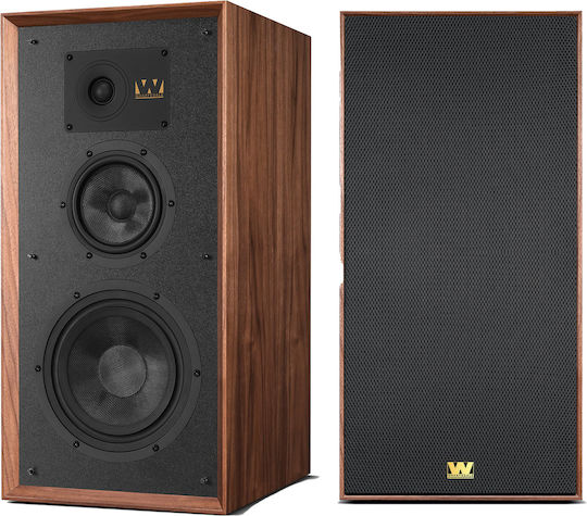 Wharfedale Super Linton mit Ständern Paar Hi-Fi Lautsprecher Boden 200W 3 Anzahl von Fahrern B24.6xT29.5xH36cm. Walnut