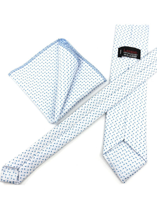 Legend Accessories Set de Cravată pentru Bărbați Tipărit în Culorea Alb