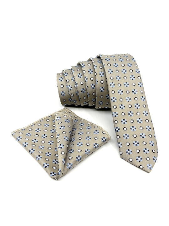 Legend Accessories Комплект Мъжки Кравати Отпечатани в Бежов Цвят