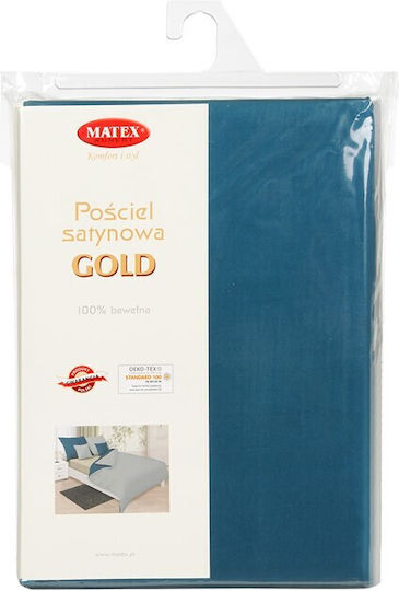 Matex Matex Baumwoll-Bettbezug Set 140x200cm Einzel mit Kissenbezug Teal/Grau