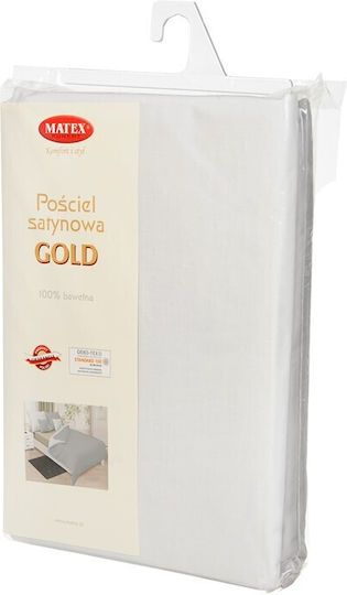 Matex Bettbezug-Set Baumwolle Einzelbett mit Kissenbezug 140x200 White/grey
