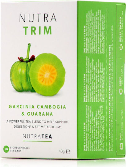 Nutra Tea Trim Garcinia Cambogia & Guarana Metabolism & Weight Control Therapeutic Infusion 40g 20 Sachets