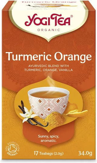 Yogi Tea Turmeric Orange Μείγμα Βοτάνων Βιολογικό Προϊόν 17 Φακελάκια 34gr