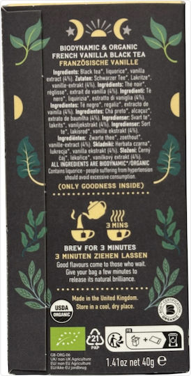 The Hampstead Tea Μαύρο Τσάι Βιολογικό Προϊόν French Vanilla 20 Φακελάκια