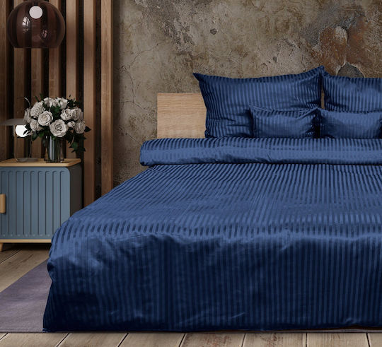 Matex Duvet Cover Set Cotton Queen with 2 Pillowcases 220x200 Blue