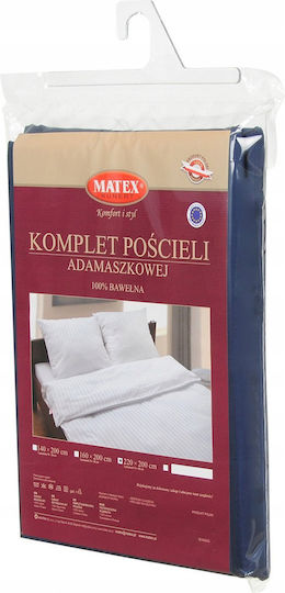 Matex Duvet Cover Set Cotton Queen with 2 Pillowcases 220x200 Blue