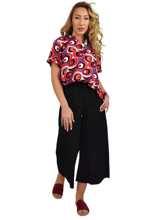 Kurzärmelig Damen Hemd Colorful Druck
