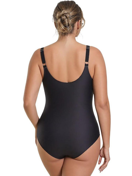 Costum De Baie Întreg Pentru Bust Mare Floral Albastru