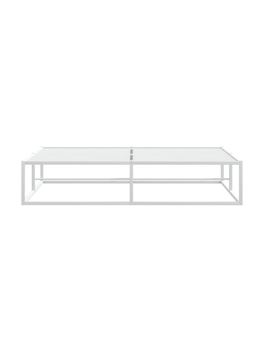 Vidaxl Bed Frame Without Mattress White 160x200cm Metal 1 Piece Double White