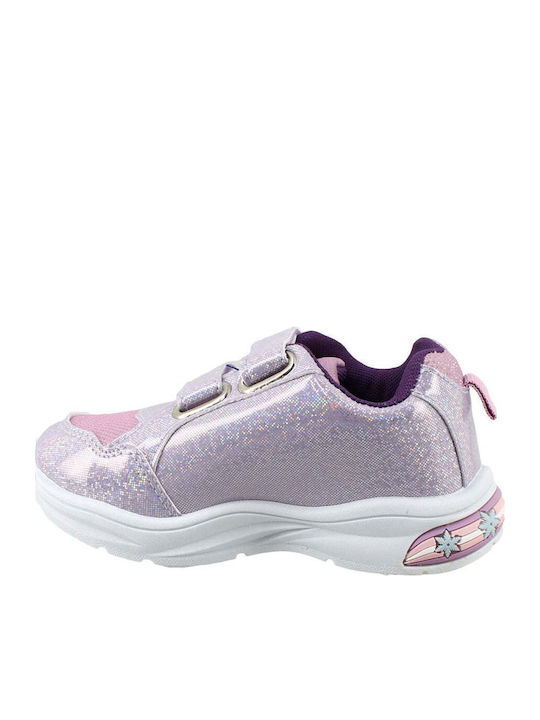 Kids Sneakers with Hoop & Loop Closure and Lights Purple