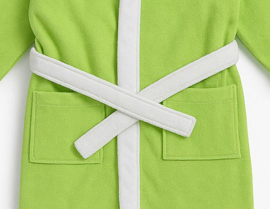 Domina Hooded Baby Bathrobe Lime