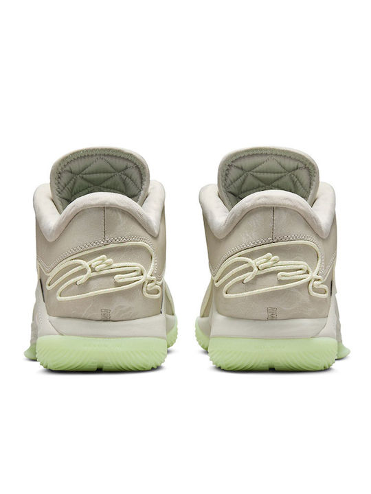LeBron 22 Low Basketball Shoes Light Bone / Vapor Green / Soft Pearl