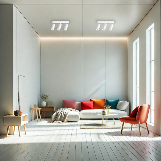Eko Light Τριπλό Σποτ με Ντουί GU10 σε Λευκό Χρώμα