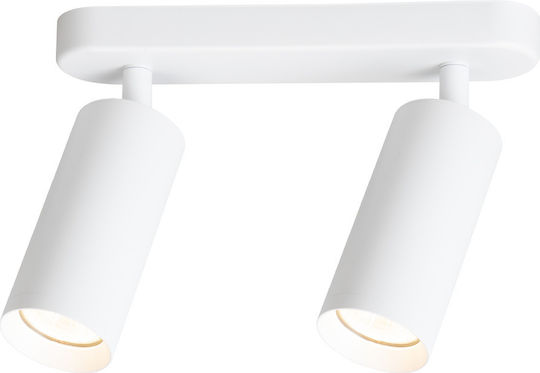 Eko Light Διπλό Σποτ με Ντουί GU10 σε Λευκό Χρώμα