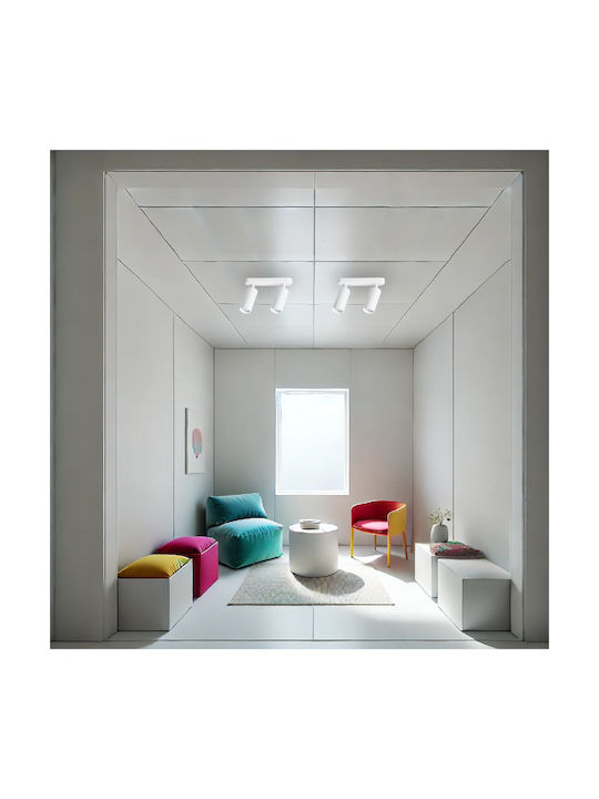 Eko Light Διπλό Σποτ με Ντουί GU10 σε Λευκό Χρώμα