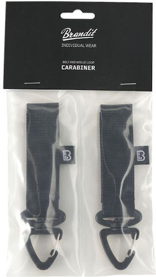 Belt Molle Loop Carabiner Brandit 2τμχ Μαύρο