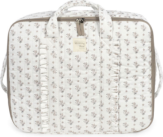 Walking Mum Τσάντα Μαιευτηρίου Ώμου/Χειρός Botton Flowers Μπεζ 49x38x17εκ.