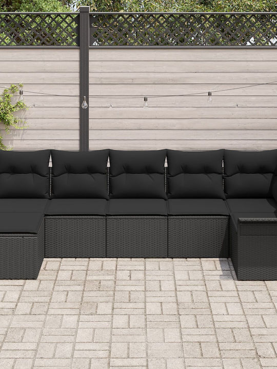 Zweisitziges Sofa Außenbereich Rattan mit Kissen 55x55x37cm