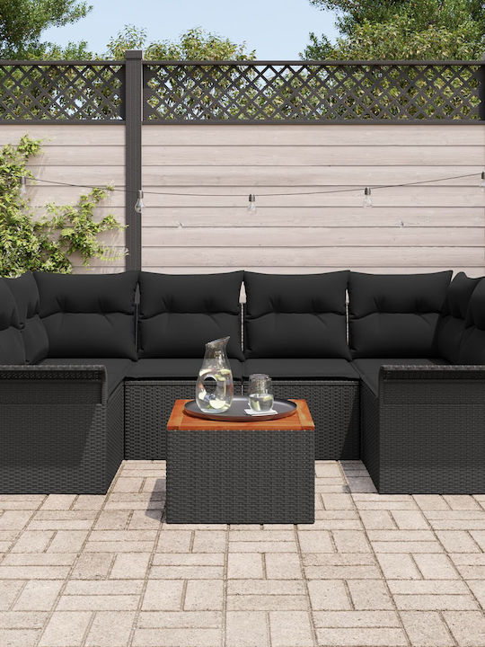 Zweisitziges Sofa Außenbereich Rattan mit Kissen 55x55x37cm