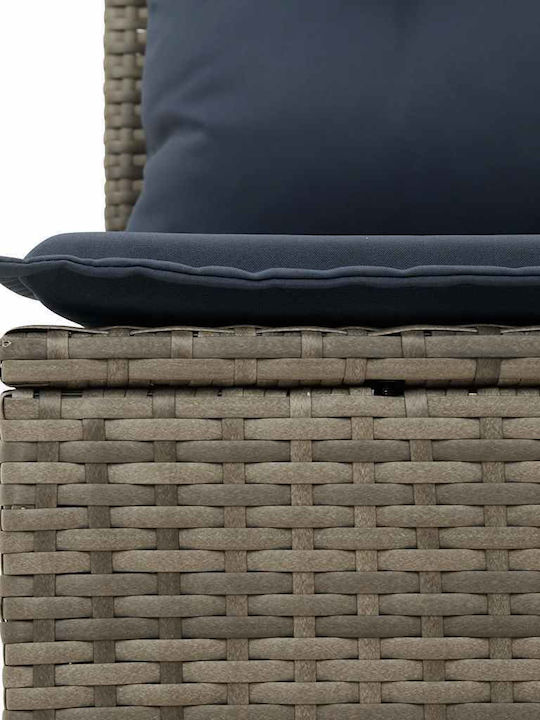 Two-Seater Outdoor Rattan Sofa With Cushions 55x55x69cm