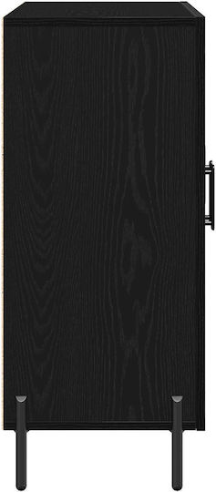 Sideboard Dresser Wooden Black Oak 90x34x80cm