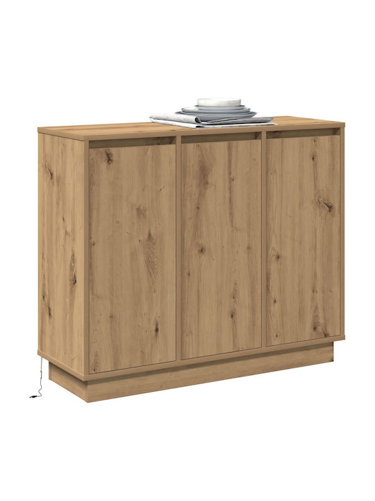 Bufet din Lemn Masiv cu Sertare Nuci 90x32x75cm