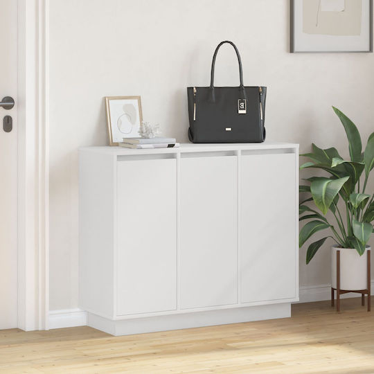 Μπουφές Ξύλινος με Συρτάρια Λευκό 90x32x75cm
