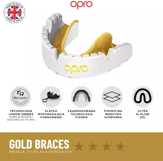 Opro Ufc Gold Gen2 Mouthguard Black Silver Braces