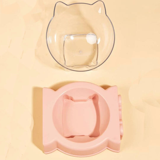 Kunststoff Wasserspender / Futterspender für Hund & Katze in Rosa Farbe