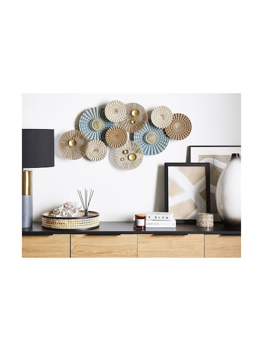 Beliani 3D Hanging Wall Decor Blue Made of Metal