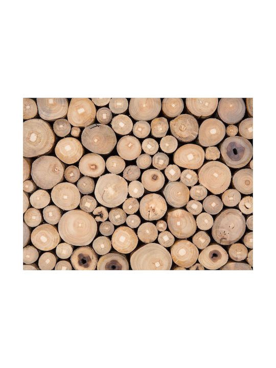 Beliani Handmade Wall Decor Brown Wooden