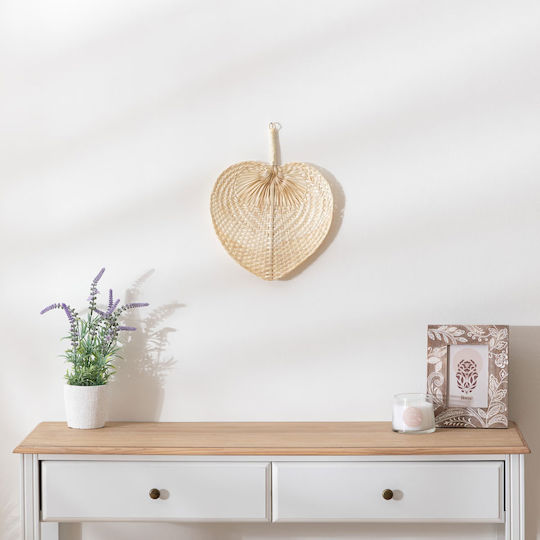 Atmosphera Decorative Fan Bamboo Handmade Beige Wooden 30x39cm