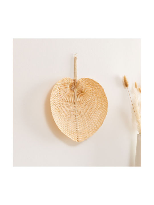 Atmosphera Decorative Fan Bamboo Handmade Beige Wooden 30x39cm