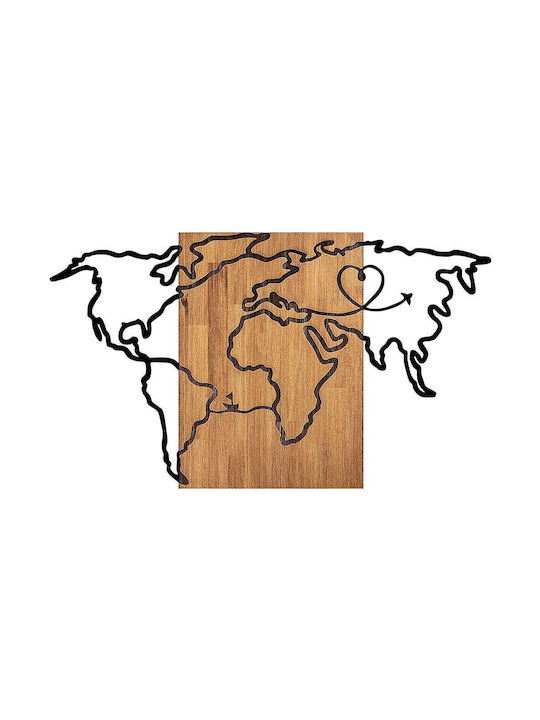 Asir Group 3D Смесено Изкуство Wold Черно от Дърво 118x3x70см