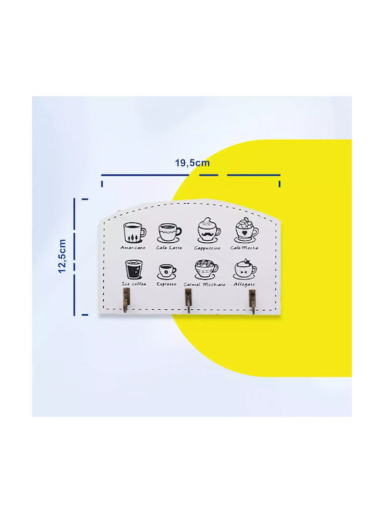 Uncle George Agățătoare Chei De Perete Din Lemn 3 Compartimente 19.5x2.5cm