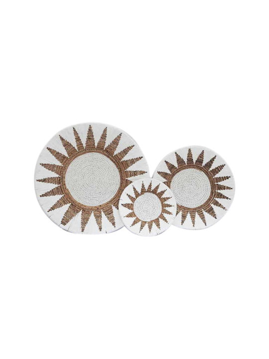 Atmosphera Wall Decor Plate White Wicker Material 40x8cm