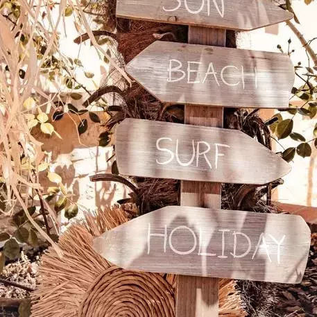 Ξυλινη Ταμπελα Summer Vibes 1.10 M X30 Cm Beauty Home