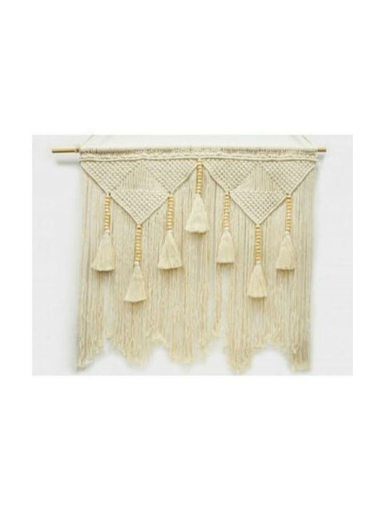 Faitakis Pack Macrame Hanging Wall Decor Ecru Fabric 100x110cm