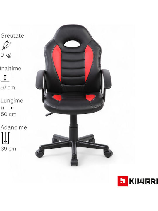 Kiwari Min Scaun Gaming Din piele ecologică Negru / Roșu