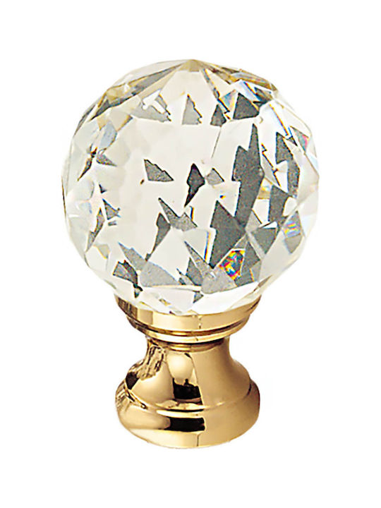 Convex 105-25 Oro Knob Furniture made of Crystal & Metallic in Gold Color D25mm 105-25S16S16 1pcs